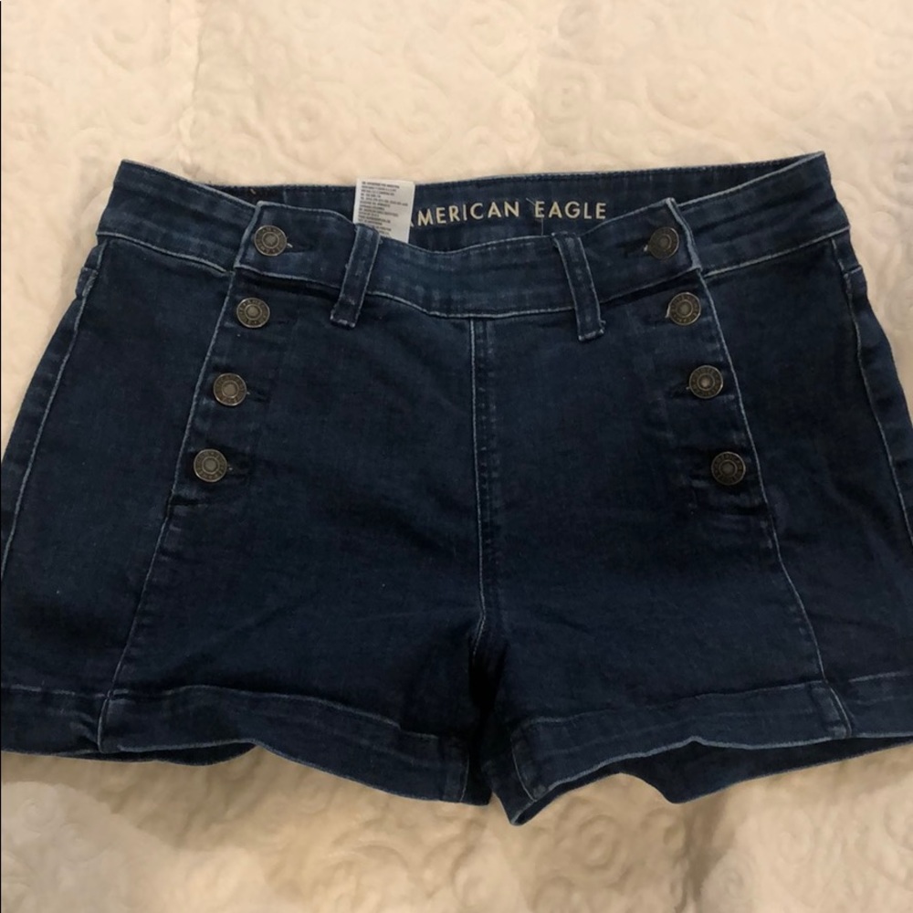 Button up jean-shorts